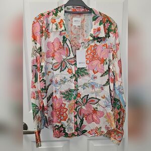 NWT Beautiful MISA LOS ANGELES Floral Top Blouse Size M New Cottagecore Boho